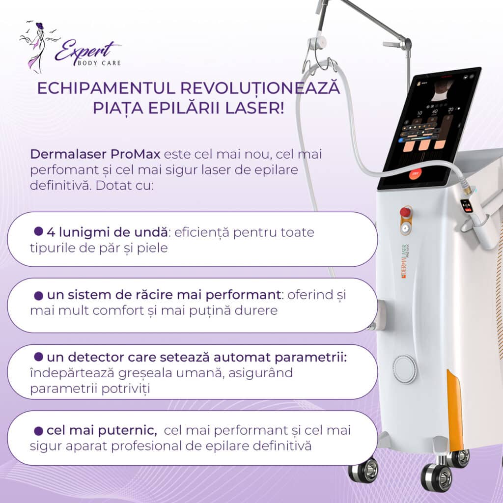 Descoperiți Laser Derma Pro Max, o mașină avansată de îndepărtare a părului cu laser, cu un ecran tactil ușor de utilizat și diverse atașamente. Dispunând de tehnologia laser epilare definitiva, oferă setări avansate, un sistem de răcire și lungimi de undă multiple pentru îngrijirea expertă a corpului.